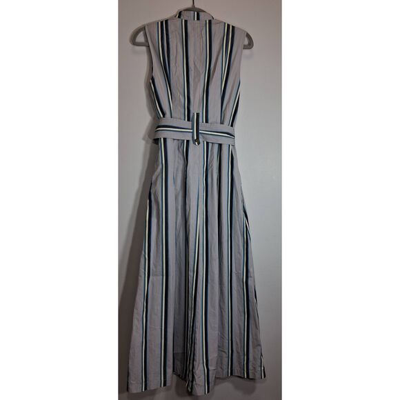 Diane von furstenberg womens size 6 long maxi shirt dress stripe gray - Picture 5 of 10